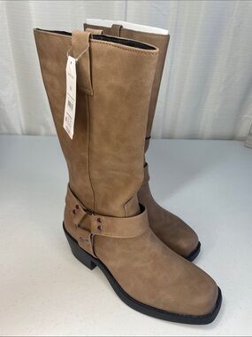 Time and Tru Tan Mid-Calf Harness Boots